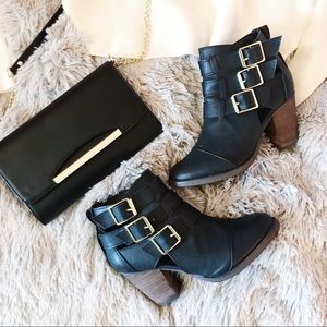 Black Buckle Booties